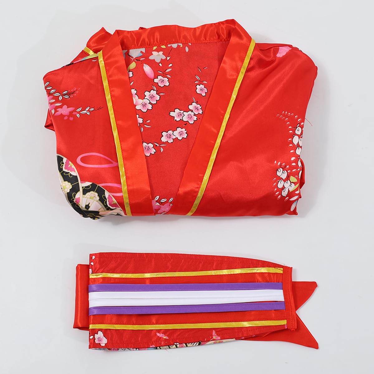 BPURB Kimono Costume Giapponese Tradizionale Geisha Yukata Cosplay Donne Sexy Fiori di Ciliegio Patten Accappatoio Da Notte Con Cintura Obi