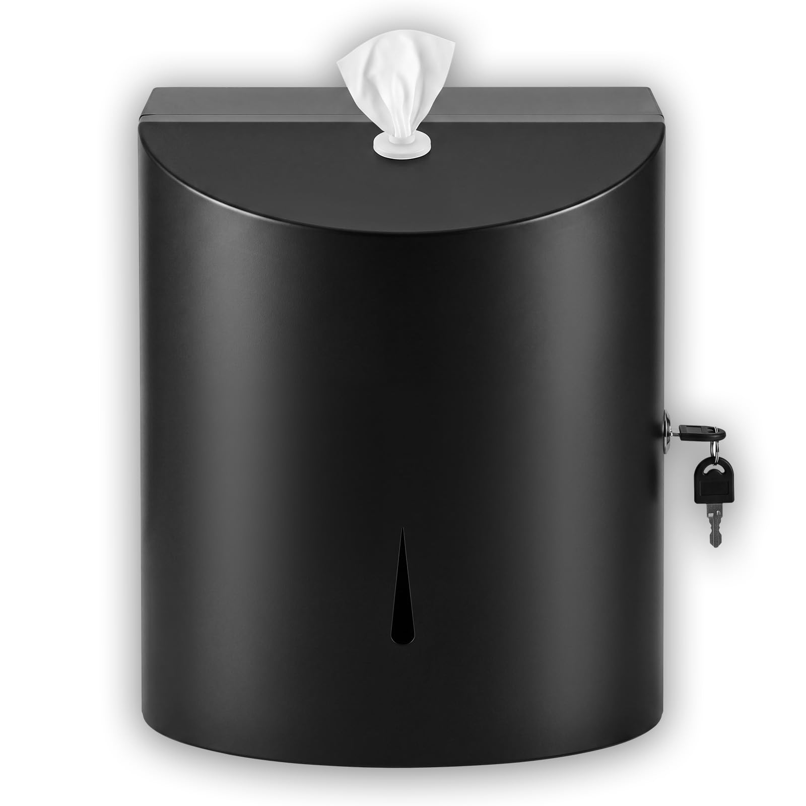 Lounsweer Wandmontierter Edelstahl-Tuchspender für Fitnessstudio und gewerbliche Nutzung, robuster Desinfektionstücher-Halter für Fitnesscenter, Kita, Büro und Zuhause, modernes schwarzes Design