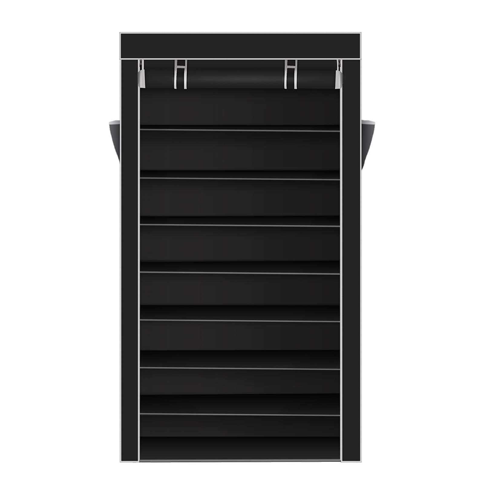 Non-woven shoe cabinet 10 layers widened 160 * 30 * 88-black Stackable space-saving shoe rack (black)