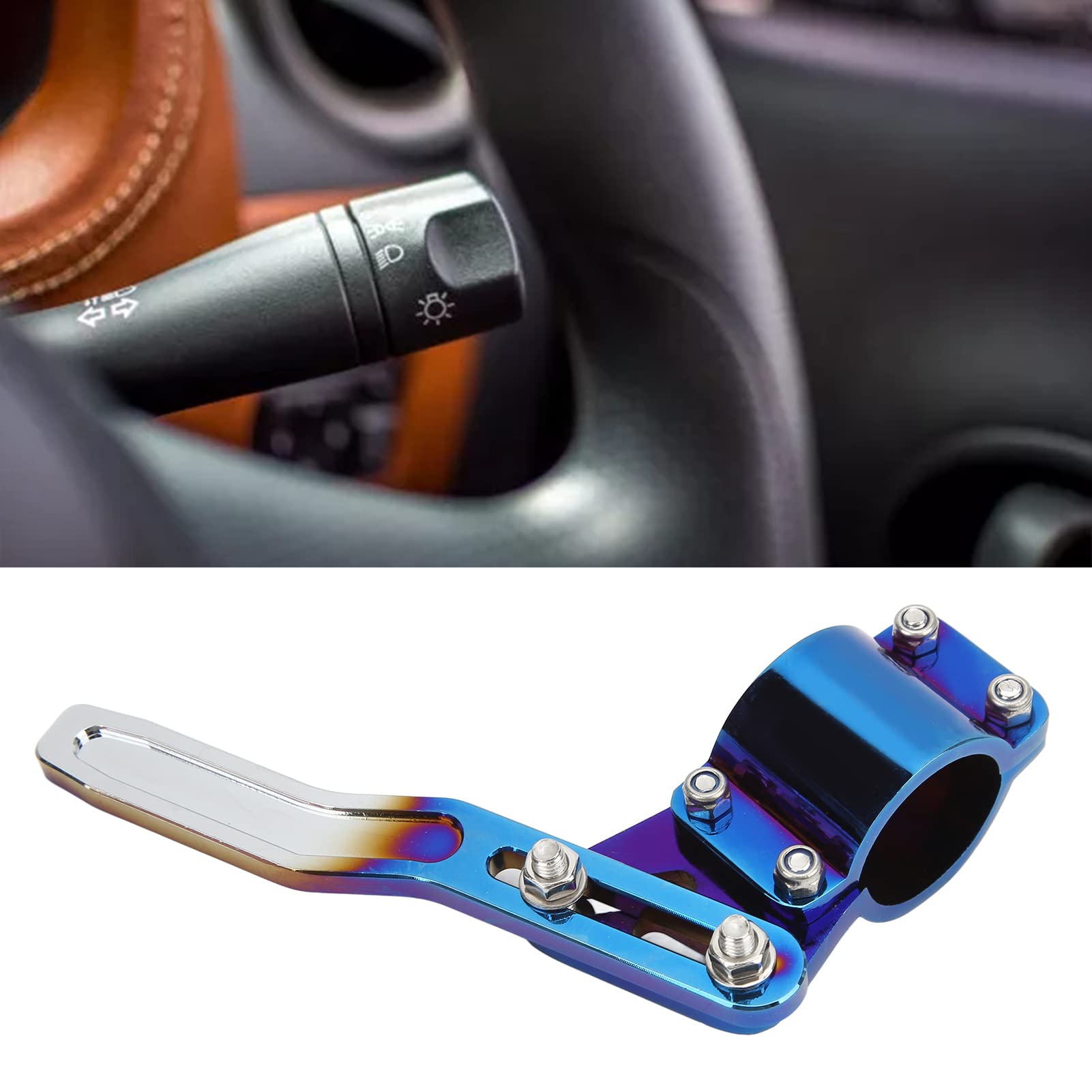 Lenkrad Blinker Hebel Blinker Hebel Position Up Kit Aluminiumlegierung Lenkrad Turn Rod Extender, Universal (Blau)