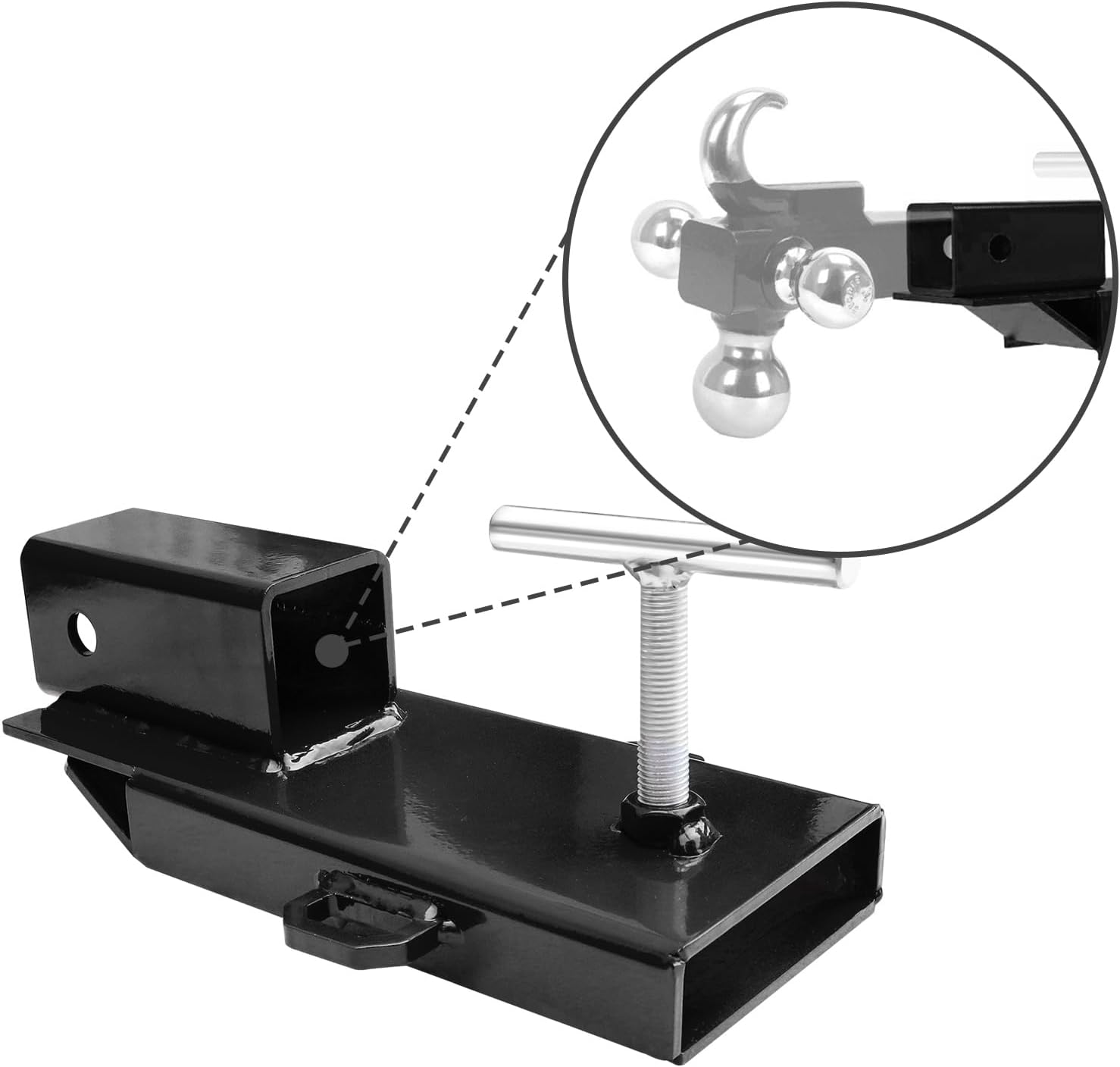 Forklift Trailer Hitch Attachment, EBESTTECH 1PC Fork Trailer Hitch Attachment 2" Receiver Trailer Towing Adapter with Chain Black
