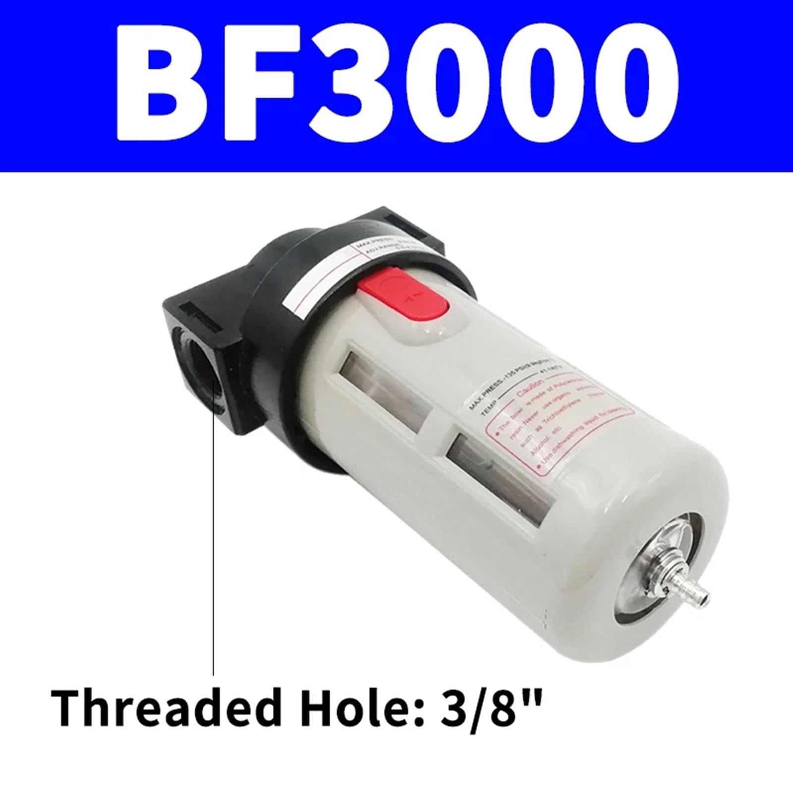 1 pz BF2000 BF3000 BF4000 1/4 "3/8" 1/2 ''Trattamento Sorgente Aria Compressore Pneumatico Filtro Separatore Olio(Bf3000)