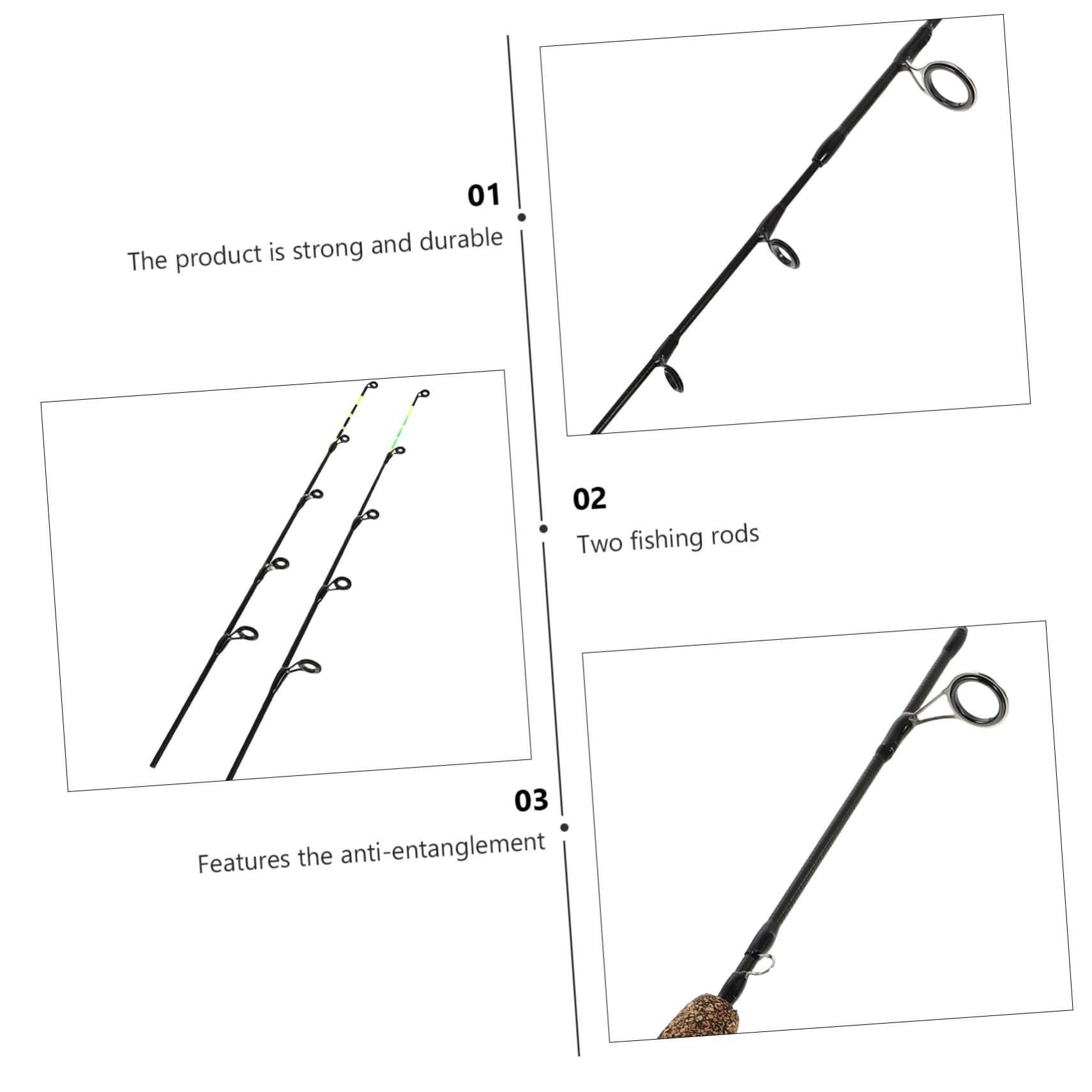 POPETPOP Caña De Pescar Ergonómica De 3 Piezas para Hielo Señuelo De Carbono De Postes Ligera Y Resistente para La Pesca De Camarones.