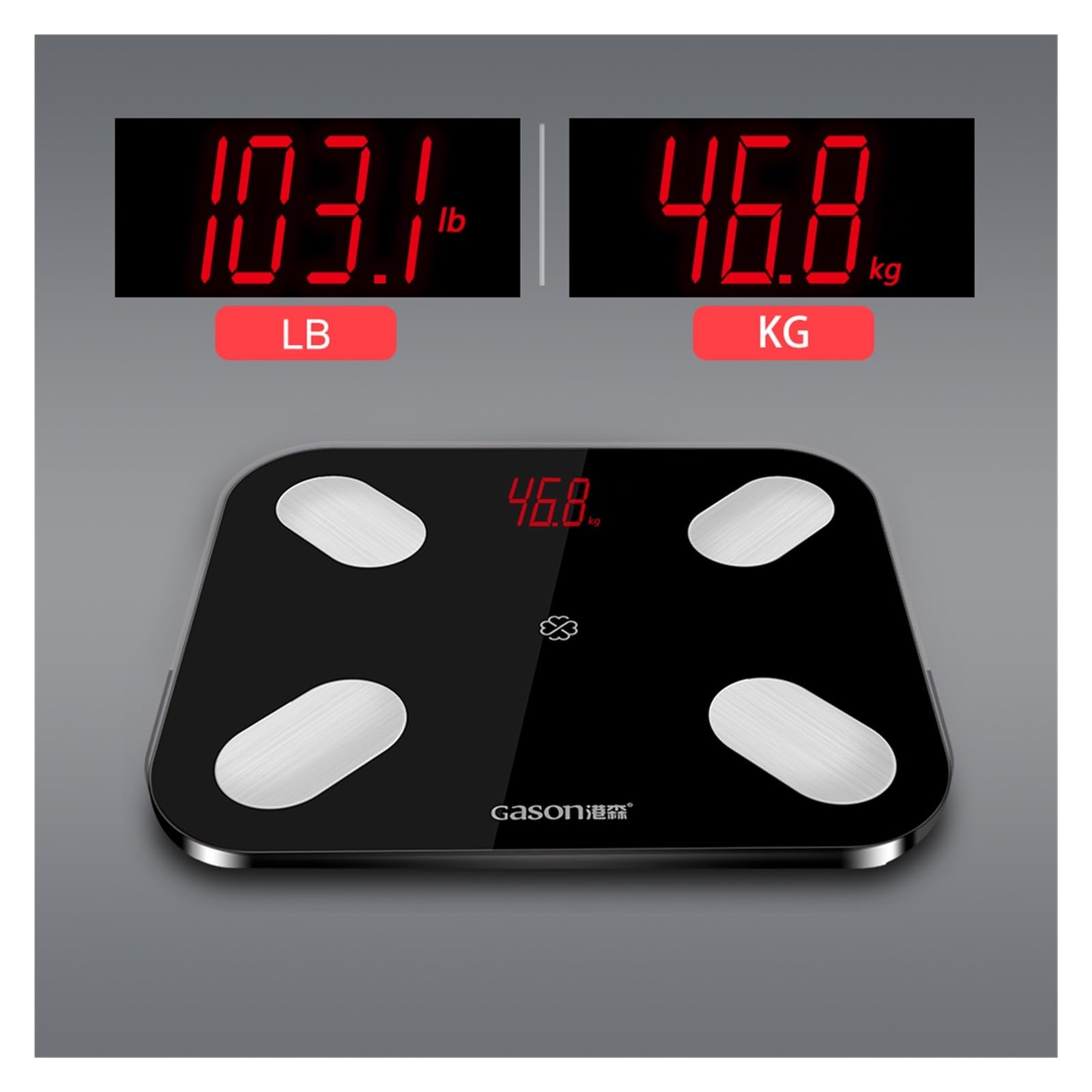 Body Fat Scale Floor Scientific Smart Electronic LED Peso Digitale Bilancia Da Bagno Bluetooth Preciso E Facile Da Leggere(Black)