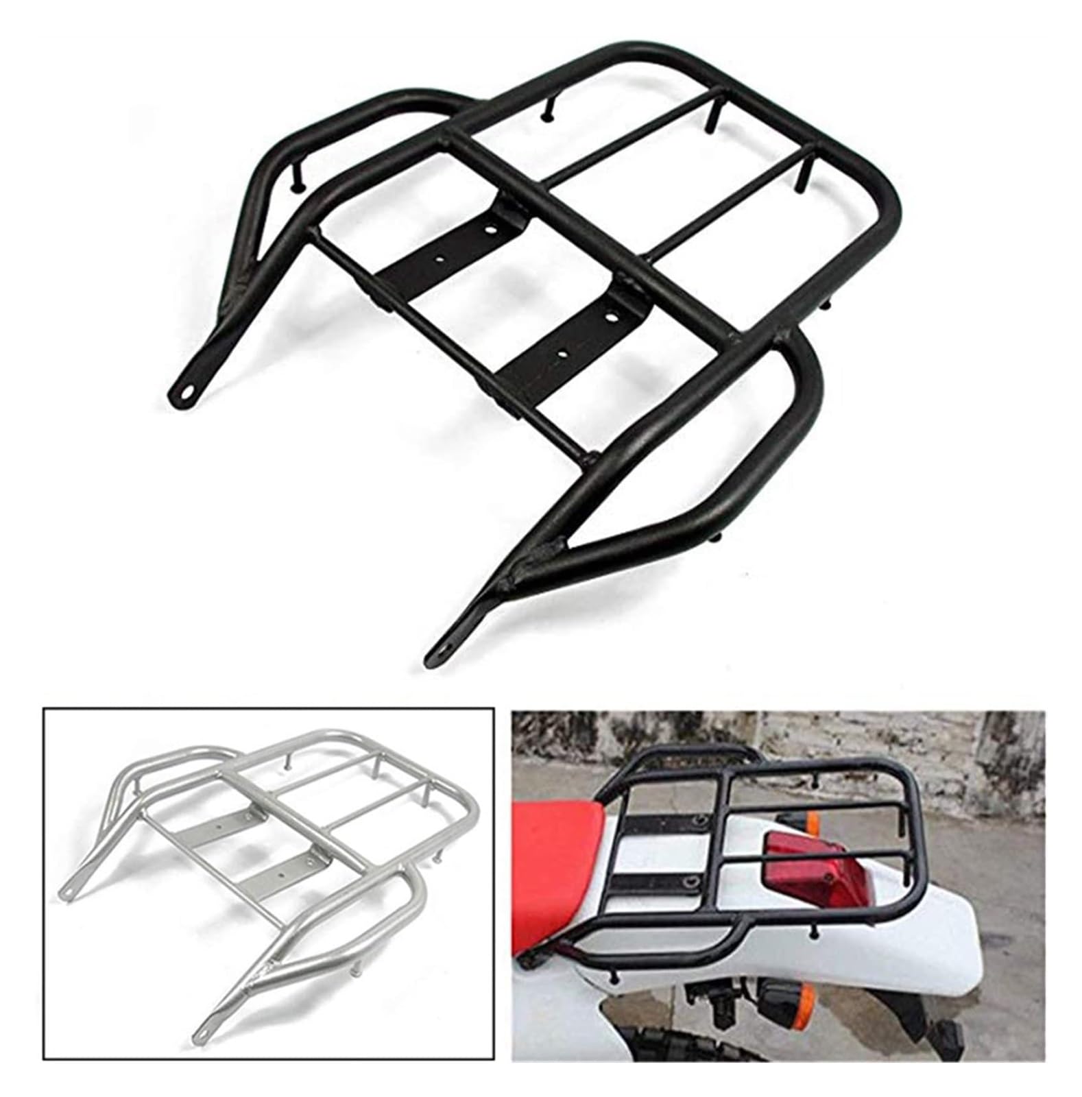 para XR250 XR400 1996-2004 Accesorios para Motocicletas Portaequipajes Trasero Soporte De Montaje para Estante Carga con Empuñadura Portapacchi Moto(Black)