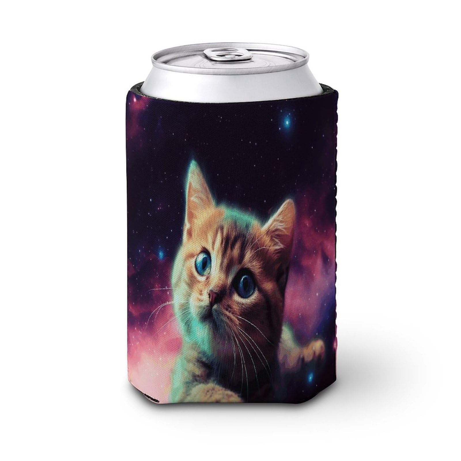 Galaxy Cat Baby Cup Sleeve Reusable PVC Composites Iced Cup Sleeves Elasticity Insulator General Mug Sleeve for Cold And Hot Beverages for McDonalds Dunkin Donuts
