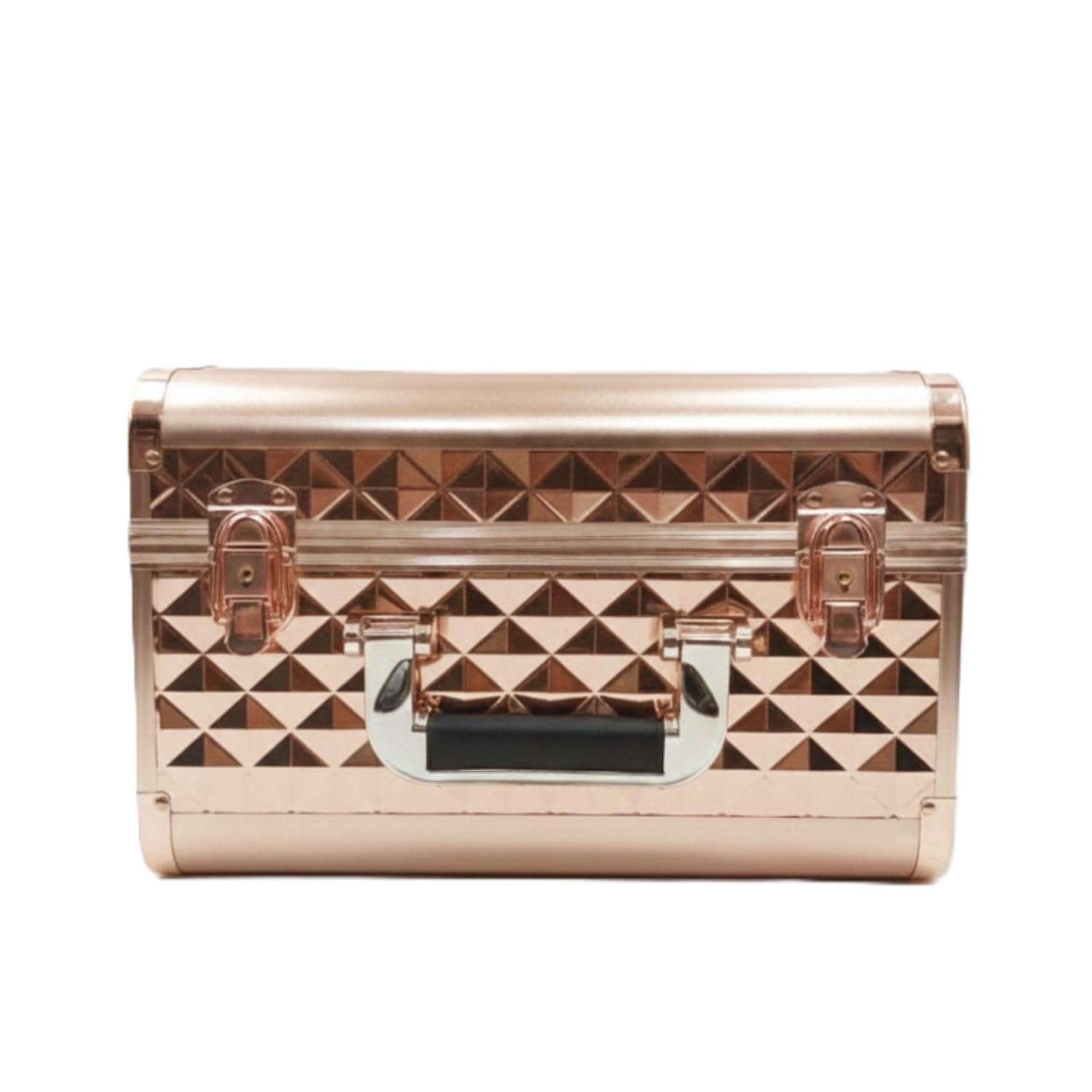 Makeup Vanity Box for Women Professional Vanity Case with Mechanical Lock Multipurpose Travel Cosmetic Vanity Box for Makeup Artist (Rose Gold)-image-31