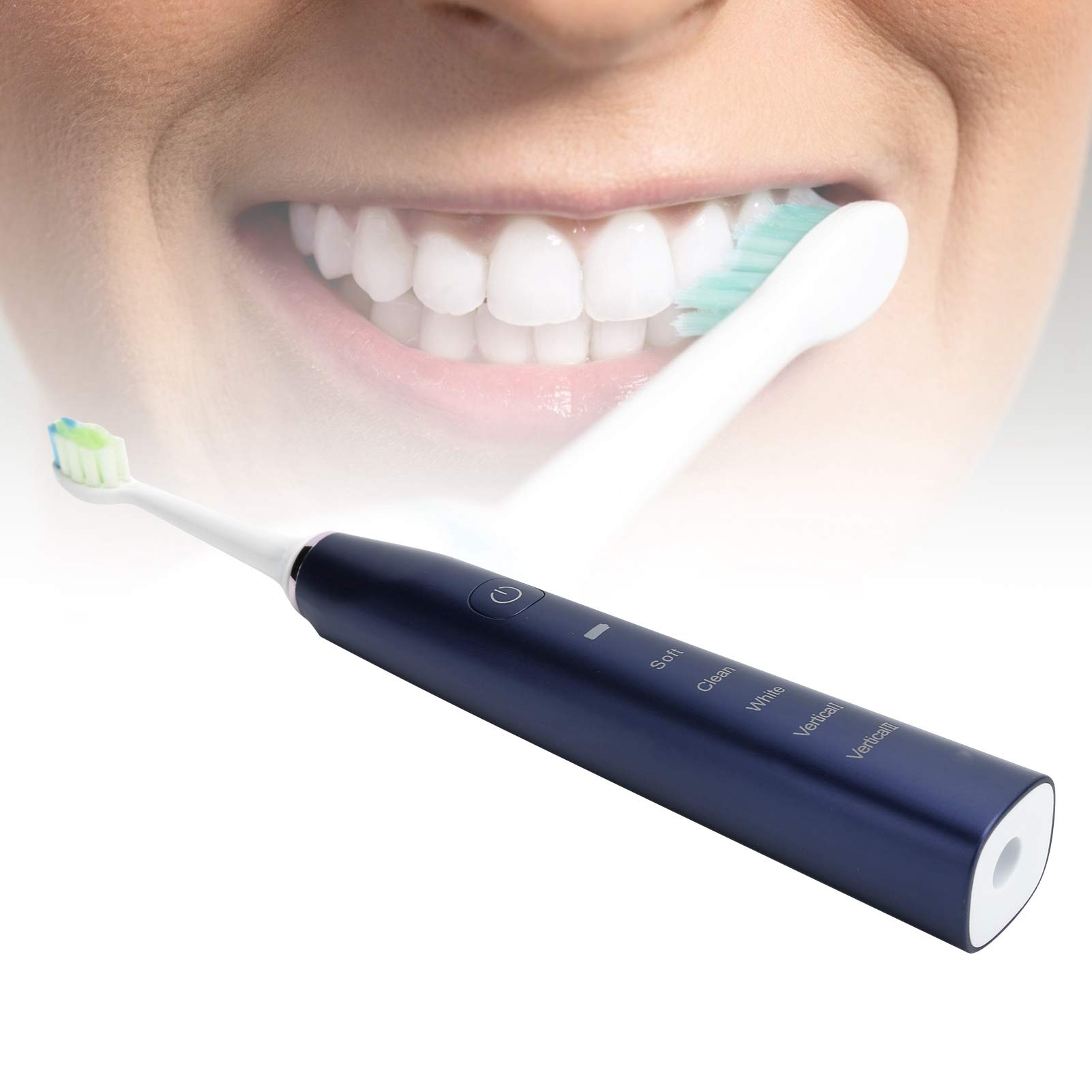 Szczoteczka do zębów Szczoteczka do zębów obsługuje pionowe szczotkowanie przez USB, nadaje się do użytku domowego(Navy blue, Pisa Leaning Tower Type)