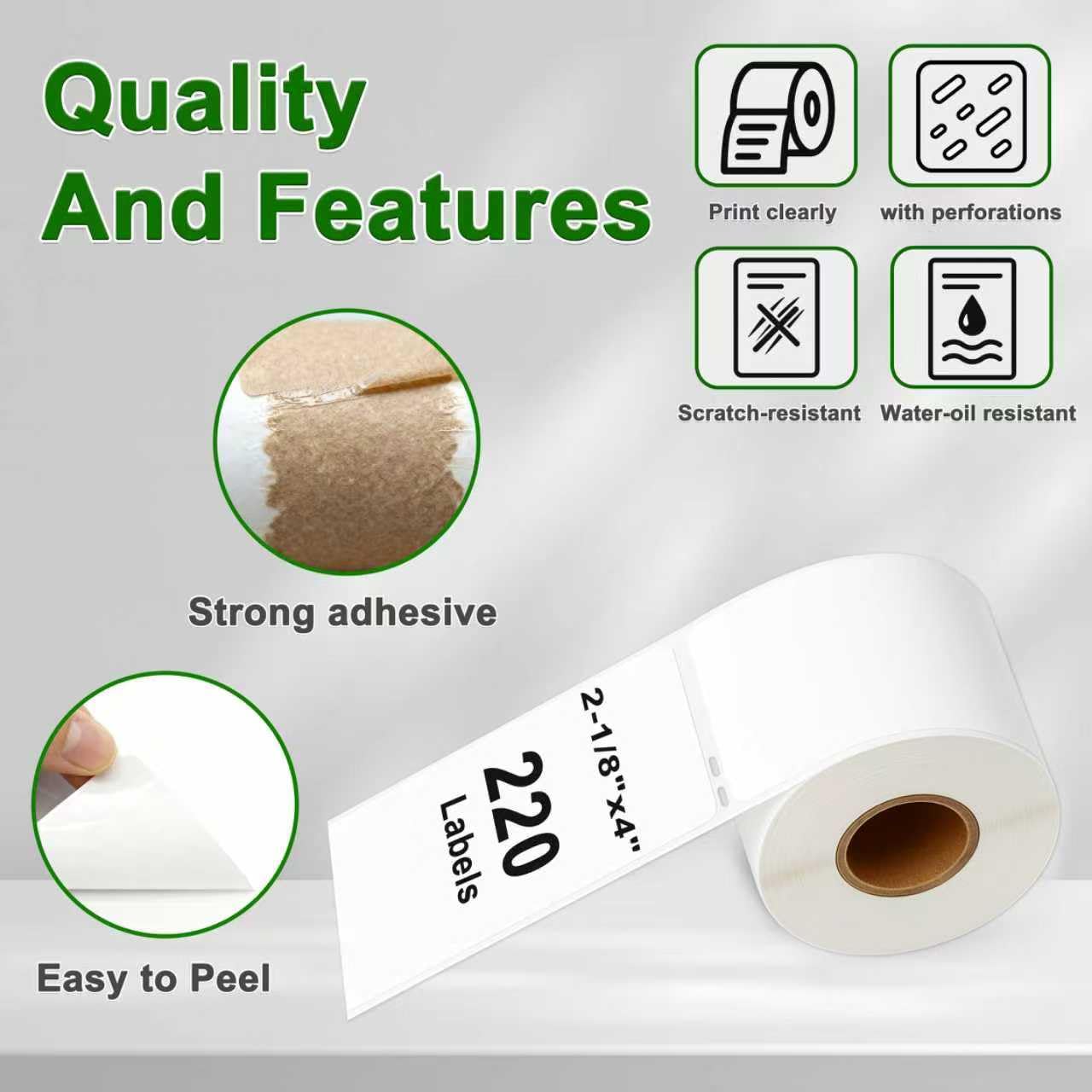 Molabel Adreslabels - 5 rollen voor Dymo S0722400 99012-36 mm x 89 mm Compatibel met Dymo LabelWriter 550 Printers - 260 labels per rol