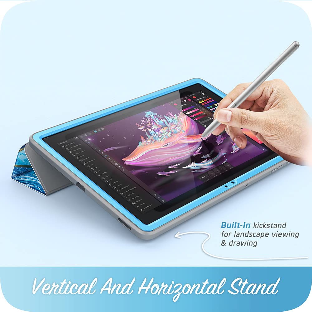 i-Blason Cosmo Étui de Protection pour Samsung Galaxy Tab S7 FE 12,4" (2021) Bleu océan