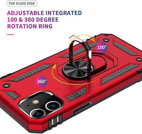 Miniatura 10 de Aozuoton Funda para iPhone 12, iPhone 12 Pro, grado militar de 16 pies probada en caídas, anillo protector a prueba de golpes para iPhone 1212 Pro,