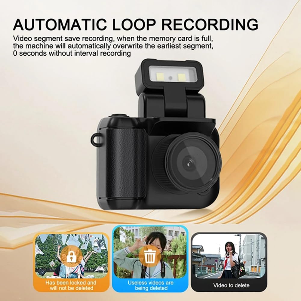 Appareil Photo de Style Mini SLR Cmos 128 Go avec Flash et Dock de Chargement, Enregistreur Vidéo Portable DV 1080P avec Écran LCD A