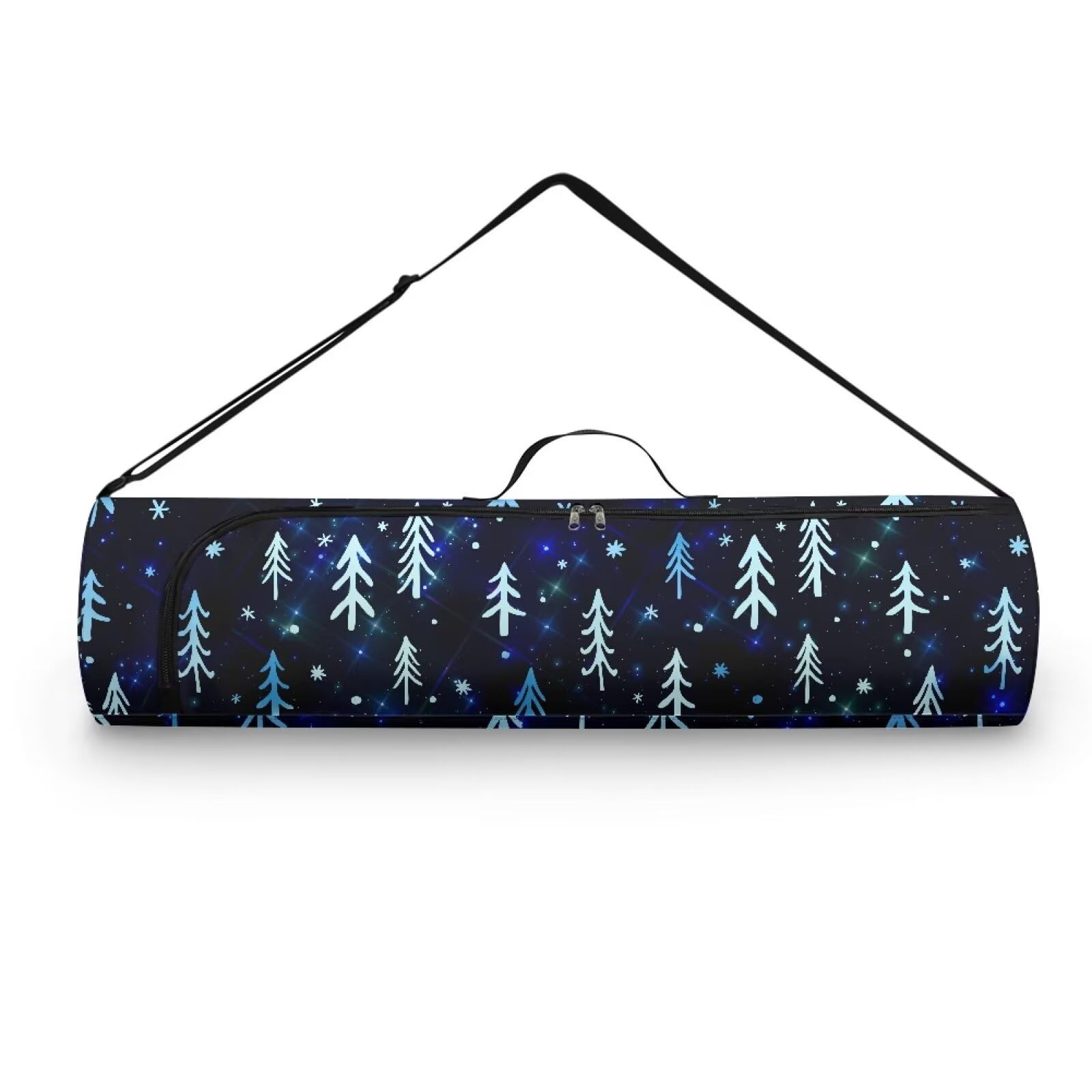 Pzuqiu Shiny Tree Yoga Mat Bag for Women & Men Travel Yoga Gym Bag for Thick Exercise Yoga Mat Full-Zip Yoga Mat Carrier Bag for Class Workout Park with Adjustable Strap