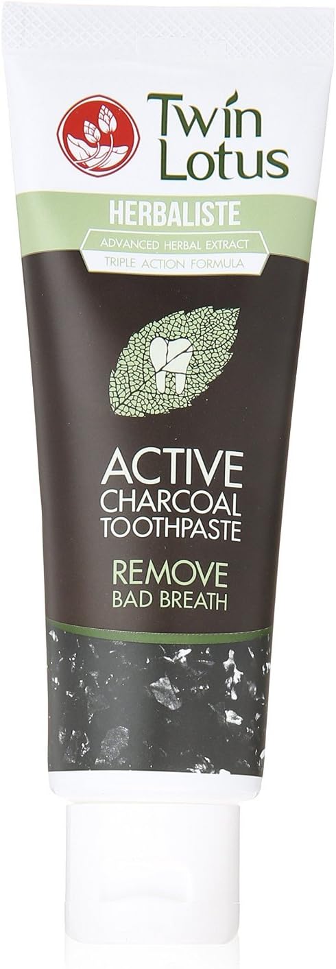 Twin Lotus Active Charcoal Toothpaste Herbaliste Triple Action 100g (3.52 Oz)