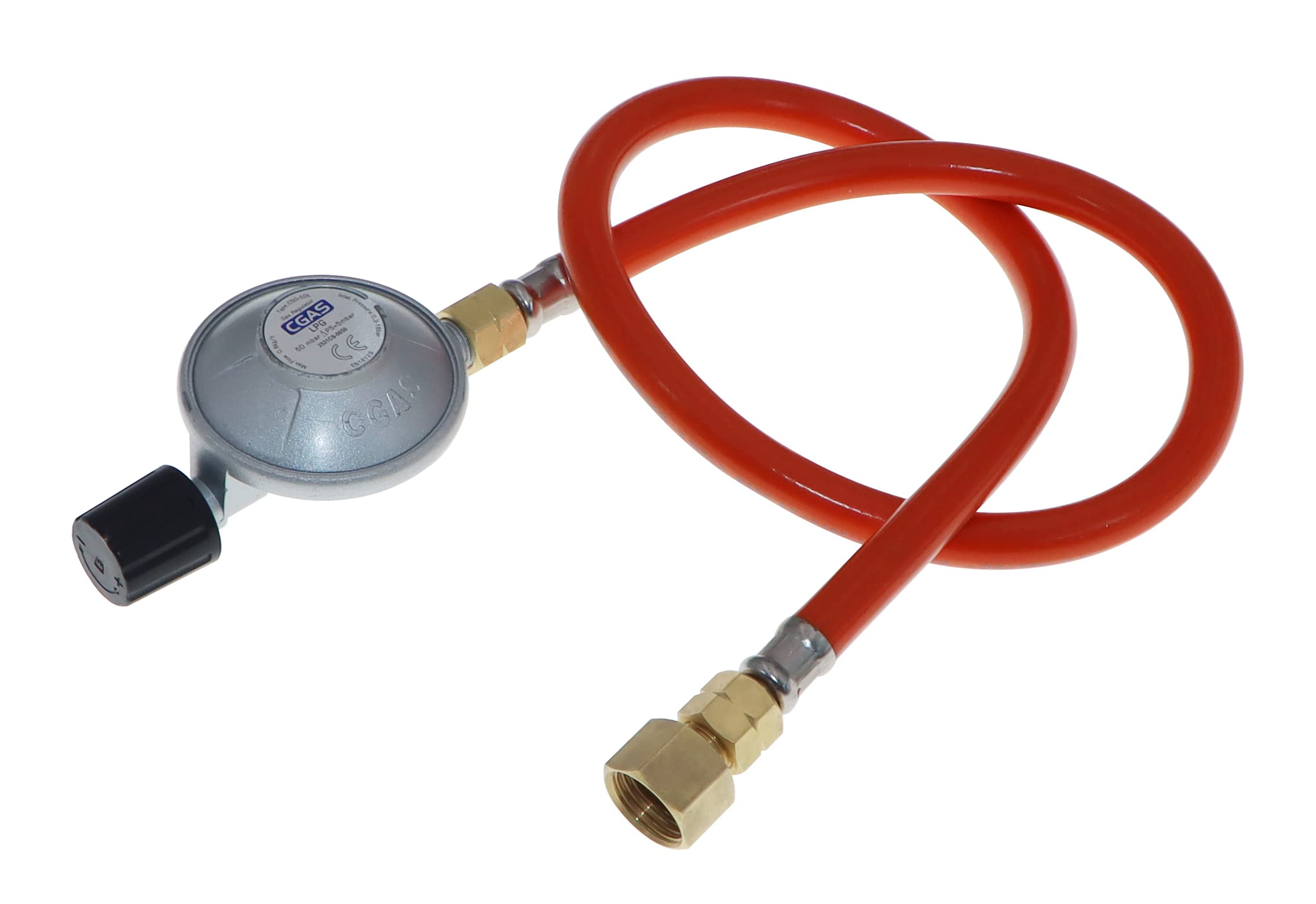 Meter Star Bouteille de gaz propane 1 lb et petit bidon de butane avec ensemble régulateur réglable, tuyau de 80 cm de long, filetage à gauche G1/4" et filetage universel 1/2" Flare Swivel pour