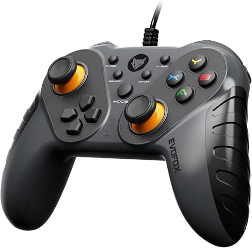 EvoFox Elite Ops Wired Gaming Controller for PC, Android TV and PS3 with 2.4m Long Cable | Dual Vibration Rumble Motors | Zero Lag Connectivity…