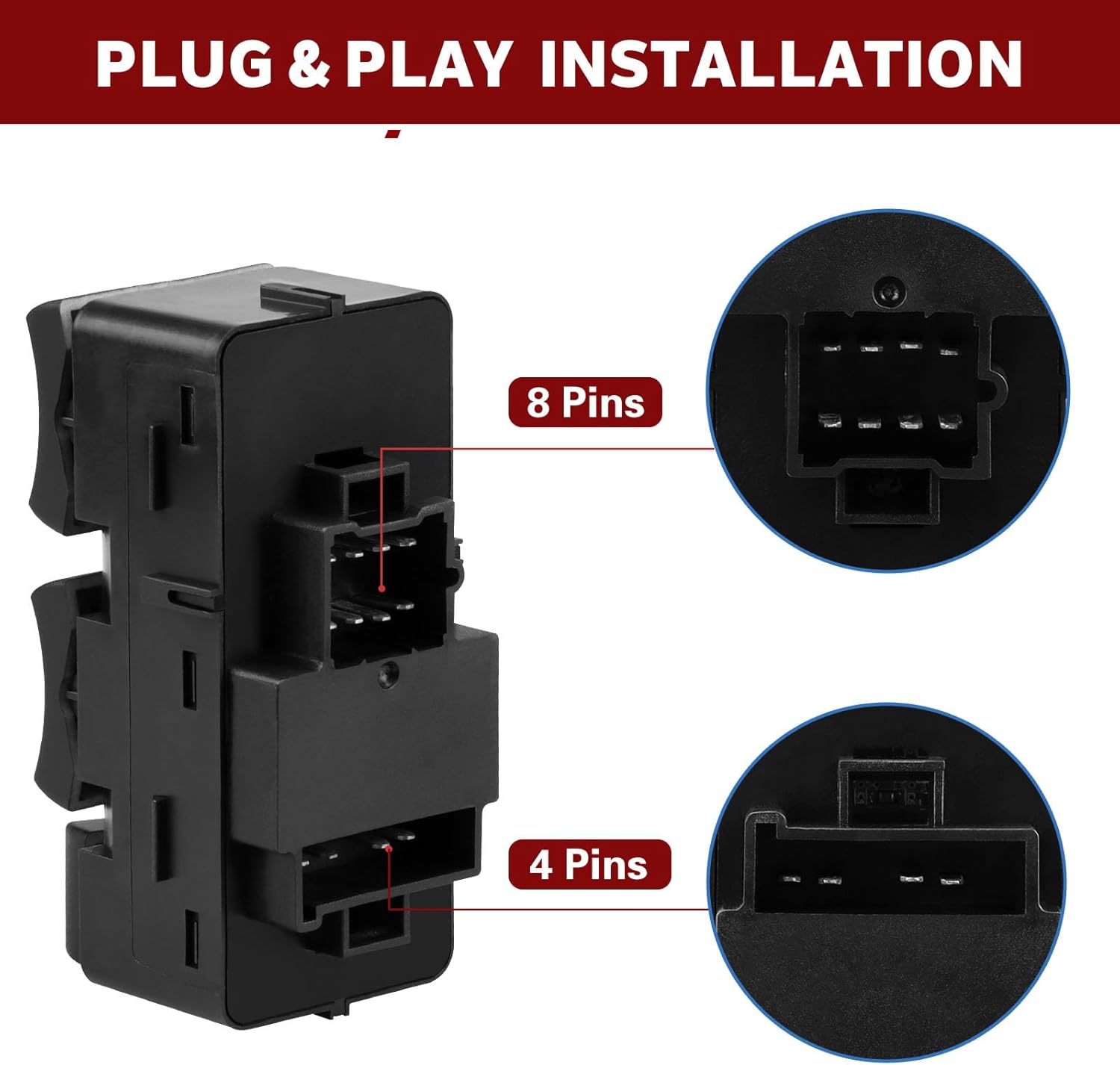 LCWRGS Master Power Window Switch Compatible with Chevy Impala 2000 2001 2002 2003 2004 2005, Buick Rendezvous 2002 2003, Replace 10283834, 10422427