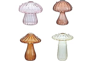 Tabletop Eye-catcher: Elegant Mushroom Glass Vase for a Verdant Oasis