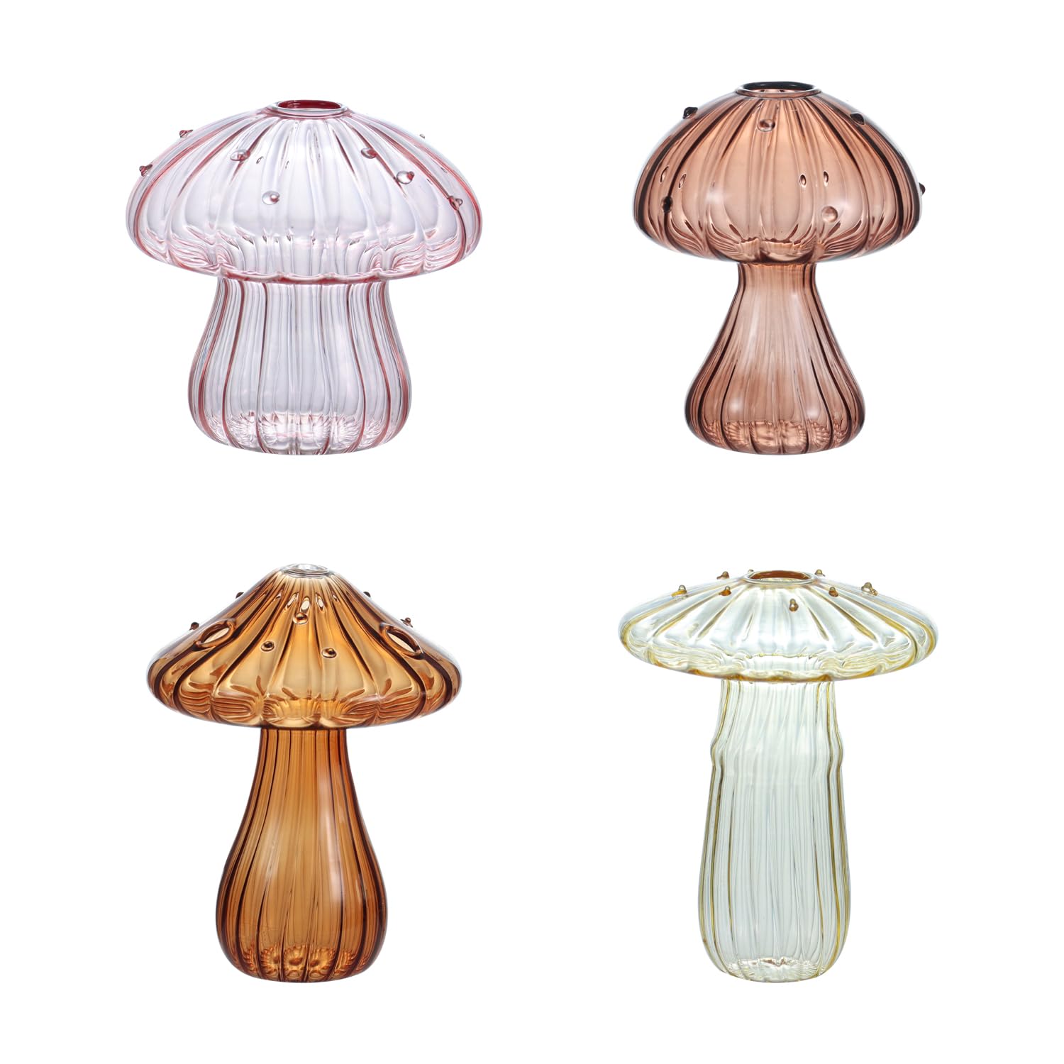Photo 1 of BlogBlog Glass Mushroom Vase, Mini Mushroom Vase, Flower vase, Creative Mushroom Glass Vase Plant Hydroponic Art Plant Table Vase (4 Color)