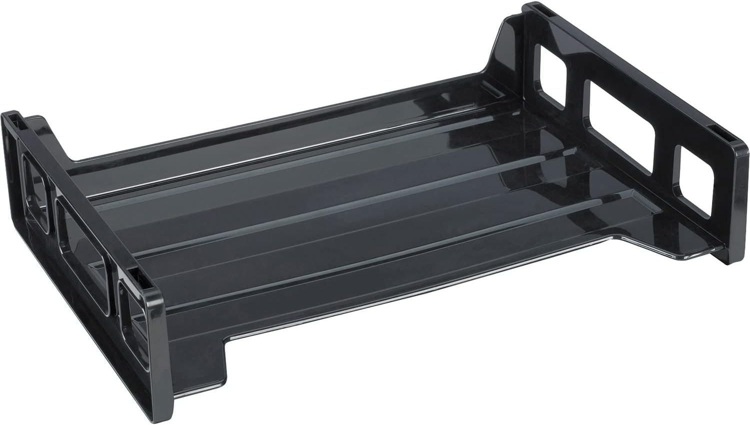 Business Source 42585 Stacking Tray Side Load 8-9/10-Inch x13-1/5-Inch x2-9/10-Inch Black