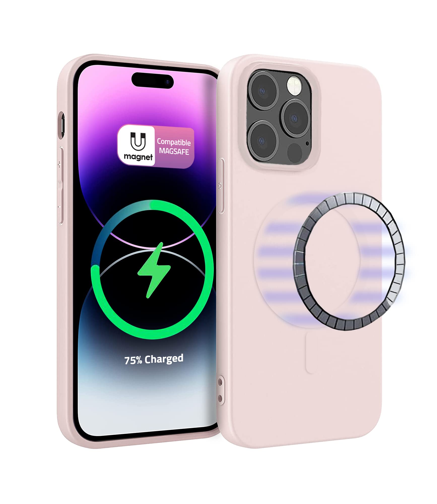 ICOVERI Funda Silicona Magnética para iPhone 13 Pro, Compatible con Magsafe, Imanes Incorporados, Prueba de Golpes, Antiarañazos, Protección cámara. Carcasa Silicona Colores (iPhone 13 Pro, Negro) — view 11