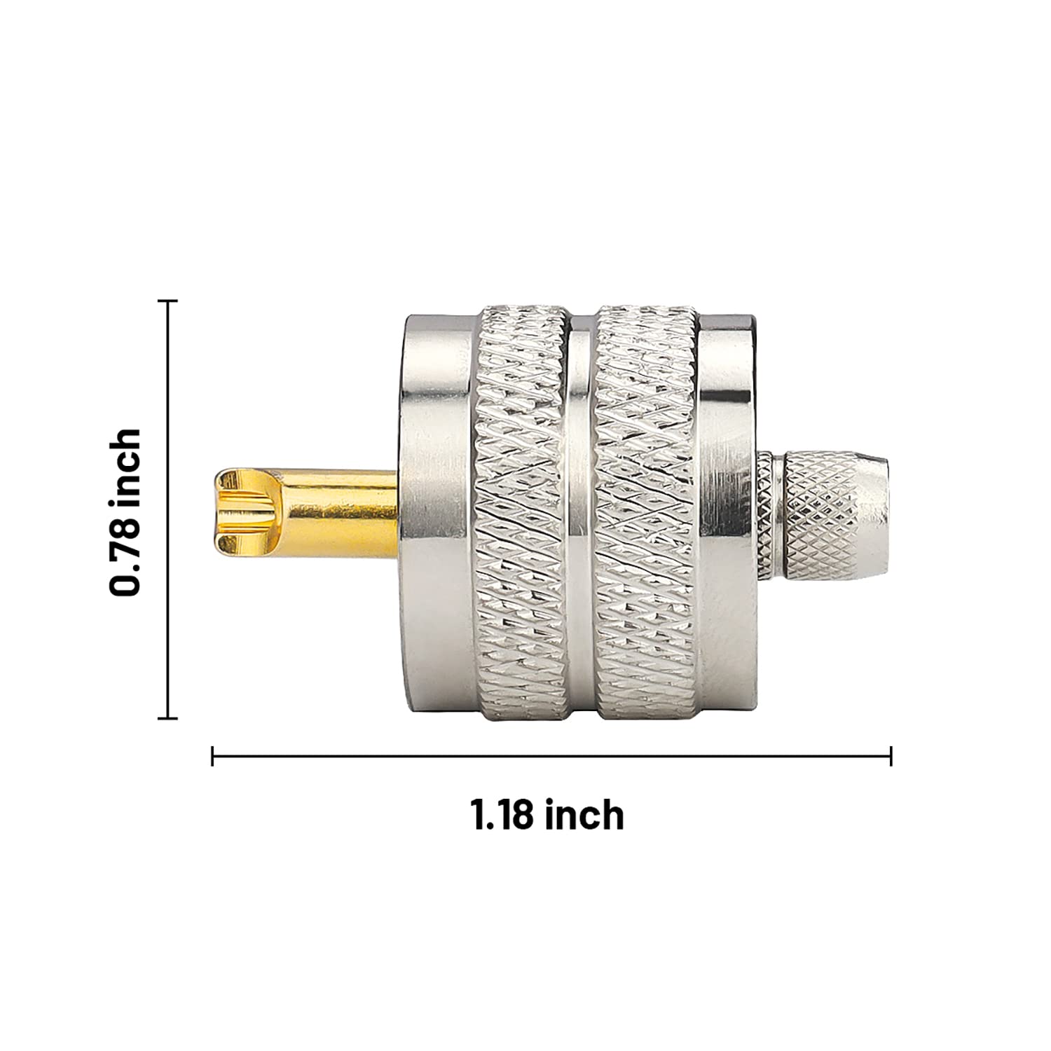 MOOKEERF PL259 Male Crimp Connector, UHF SO239 Crimp Coax Connector for RG8X/ LMR240/ 4D-FB/ CNT240/ RG8 Mini Coaxial Cable(Pack of 5)
