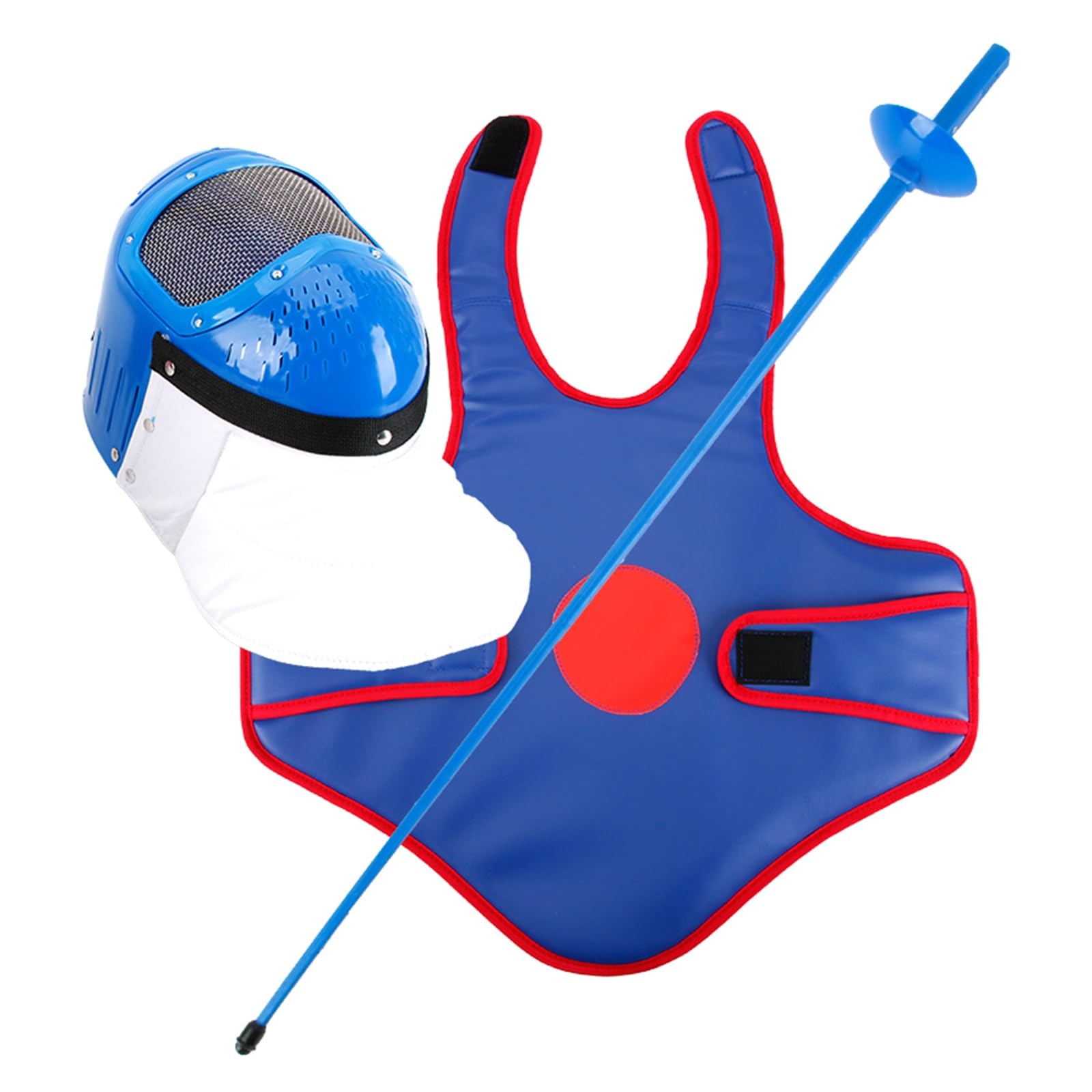 Fencing Practice Sword Kit - Children's Training Equipment with Protective Vest and Mask, 38.6 inch Plastic Fencing Foil with Sound