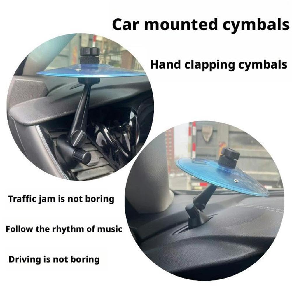 2 Pcs Cymbale Crash Voiture, Réglable 360°, 2 Têtes Pivotante