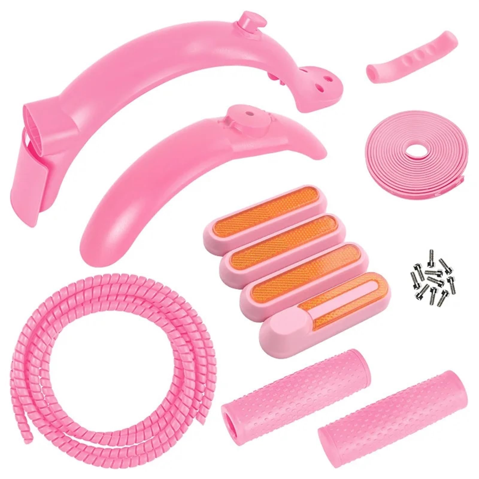 Modifica parafango posteriore 7 set monopattino elettrico, for Xiaomi, M365/Pro/Pro2 parafango copriruota protezione tubo linea tubi avvolgimento Strisce Riflettenti Per Scooter(Schwarz)