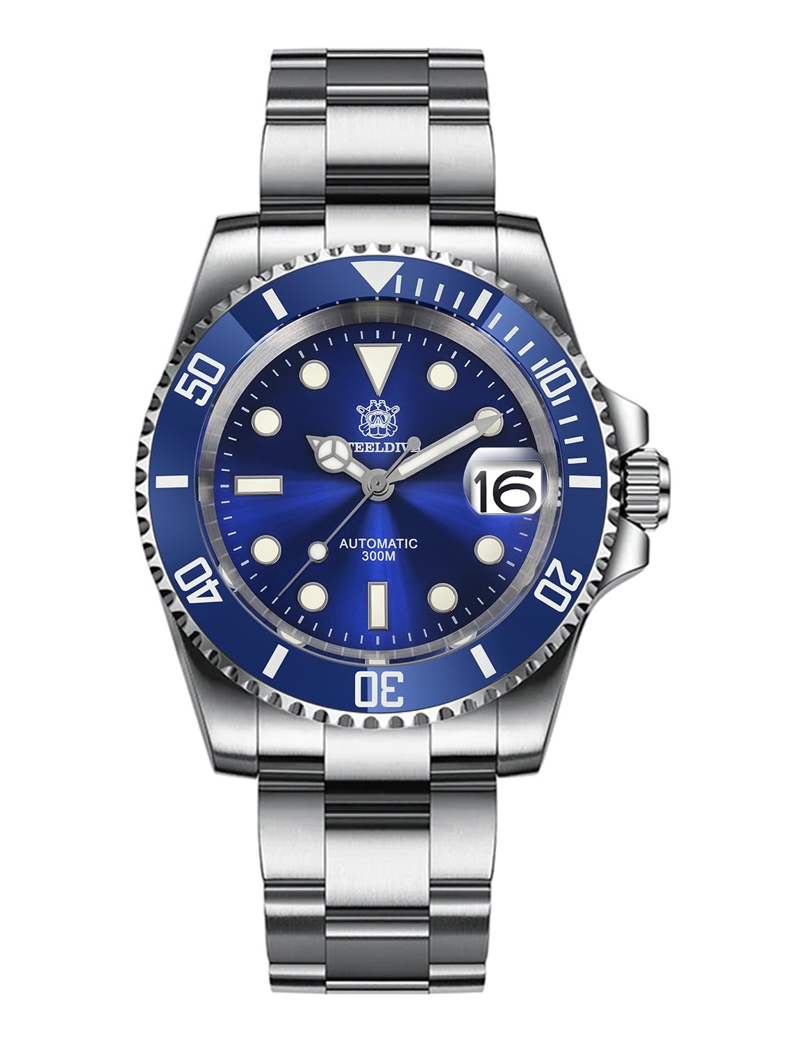 Steeldive Men's Automatic Watch SD1953 Stainless Steel NH35 Movement 300 m Diving Watches