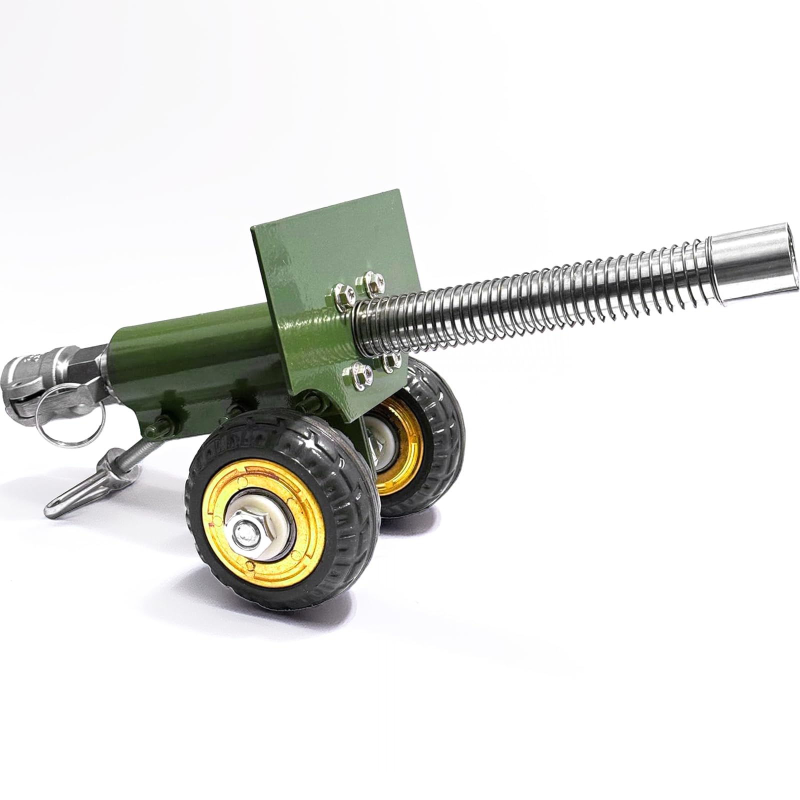 TIETHEKNOT Stainless Steel Mini Cannon Model with Recoil Mechanism - Perfect for Outdoor Games and Collectors’ Gift (Green)