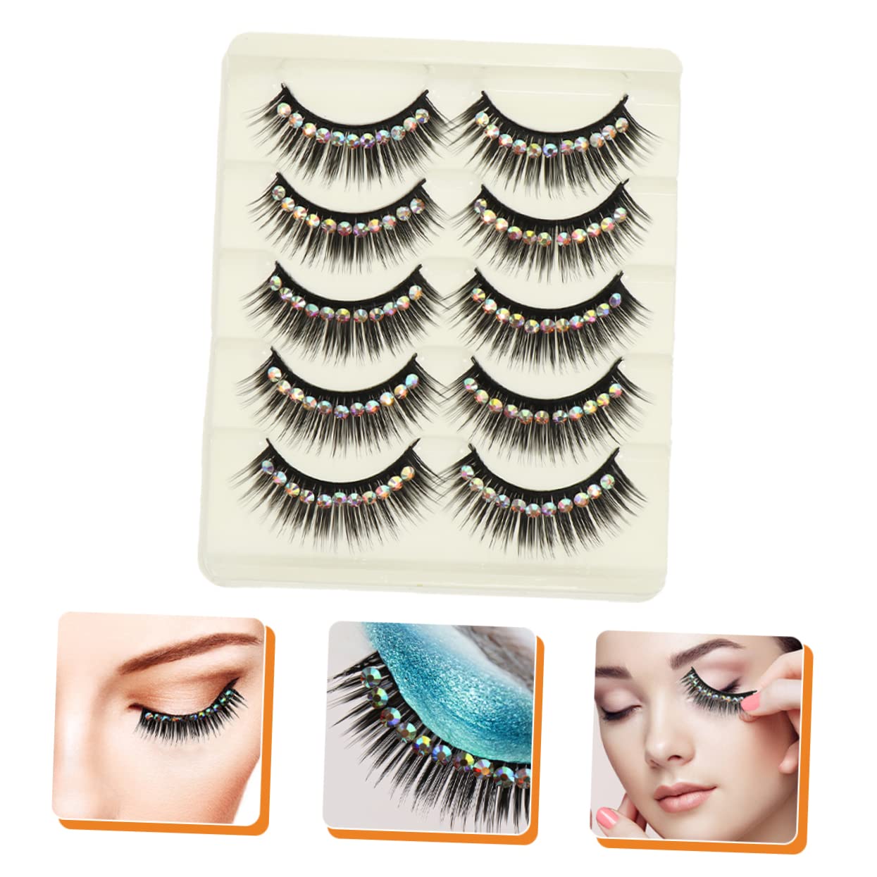 Beavorty 40paare Falsche Wimpern Für Dramatische Looks Glänzende Wimpern Für Cosplay Bühnenaufführungen Und Partys Wasserfest Einfach Zu Verwenden Natürlicher Effekt Mit Glitzer