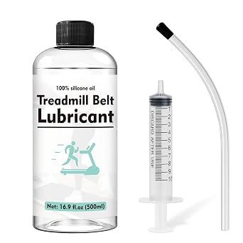 Treadmill Lubricant for Belt 500ml 16.91oz, 1000cs 100% Silicone Oil with 7.8" Reach Tube & 10ml Syringe, Walking Pad Oil Reduces Friction & Noise, Fits All Treadmill Brands