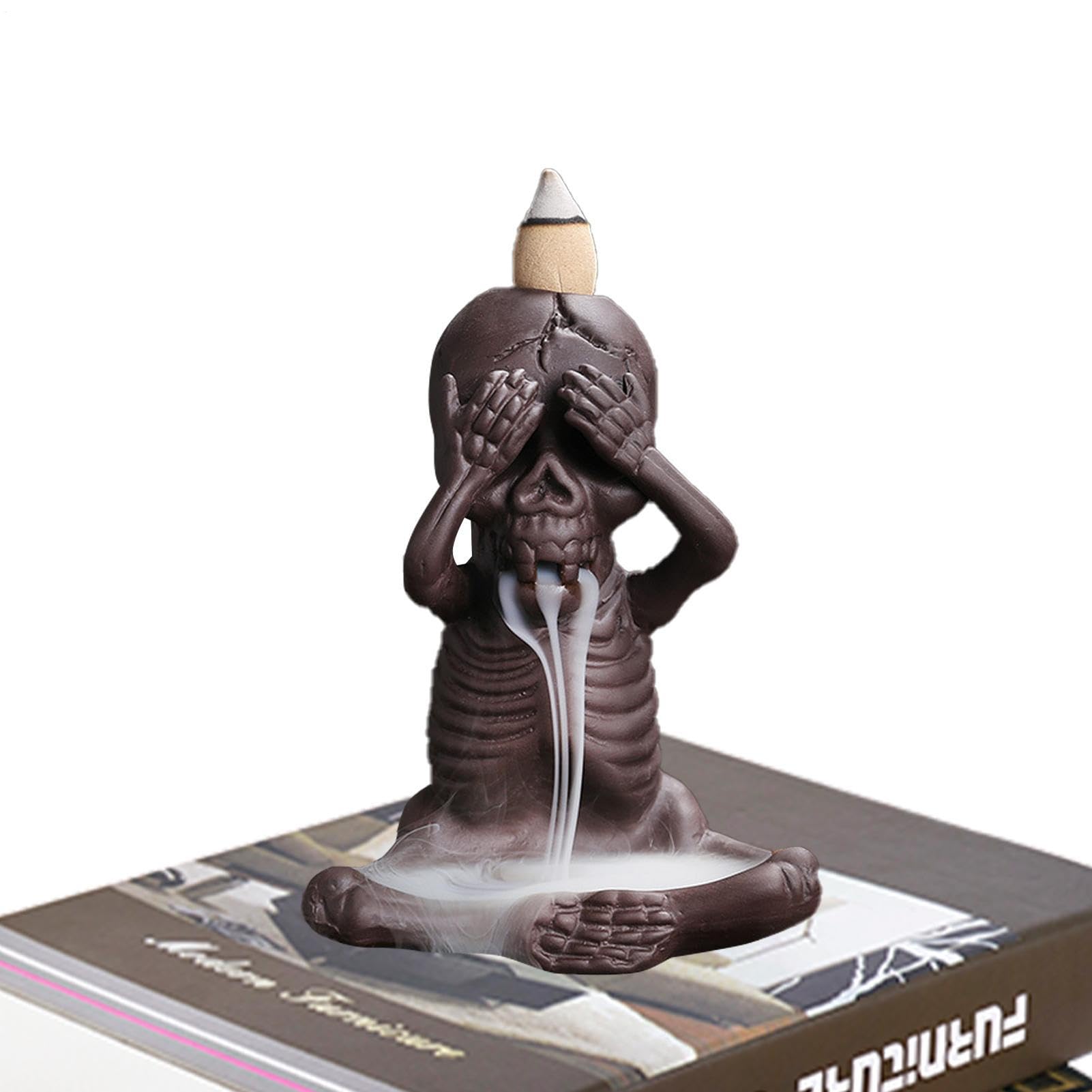 Brûleur d'encens de cône de cascade crâne pour créer une atmosphère zen au salon