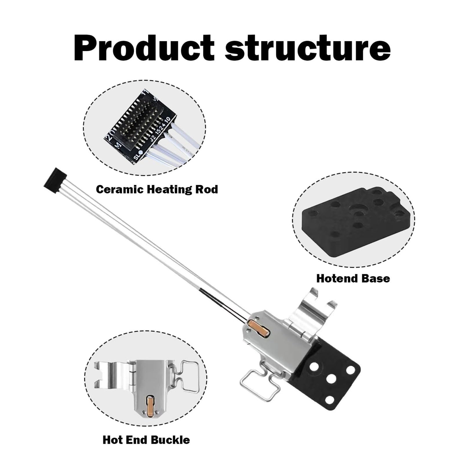 Kit Hotend Bambu Lab A1/A1 Mini - Bloque Calefactor Con Termistor, Instalación Rápida Sin Herramientas