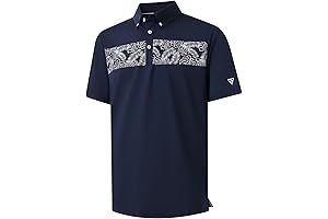 Cutter & Buck Men's Dry Fit Moisture Wicking Printed Polo Shirts