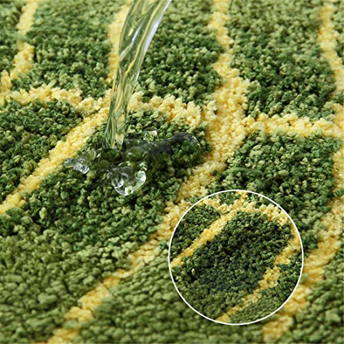 X-Labor Green Leaf Soft Non-Slip Bath Mat Bath Mat Shower Mat Carpet for Bathroom Kitchen Living Room Bedroom 45 x 120 cm - Image 2