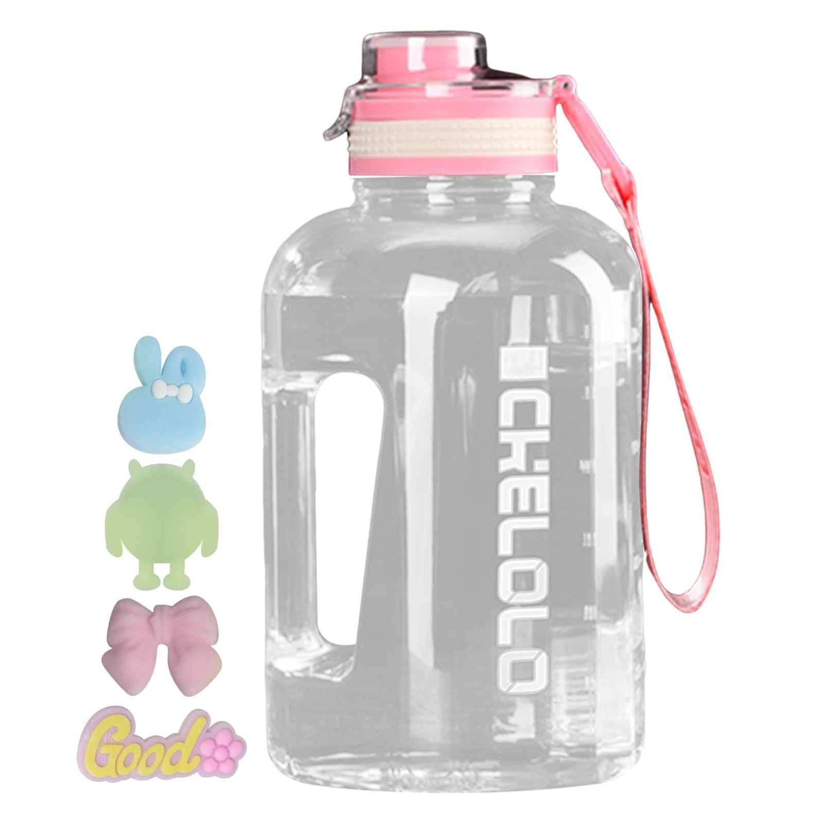 75 Oz Big Water Bottle, Reusable Wide Mouth Clear Water Bottle with Strap,Leakproof Plastic Bpa Free Plastic Water Bottles for Sports Hiking Home Workout Travel Camping Outdoors Gym
