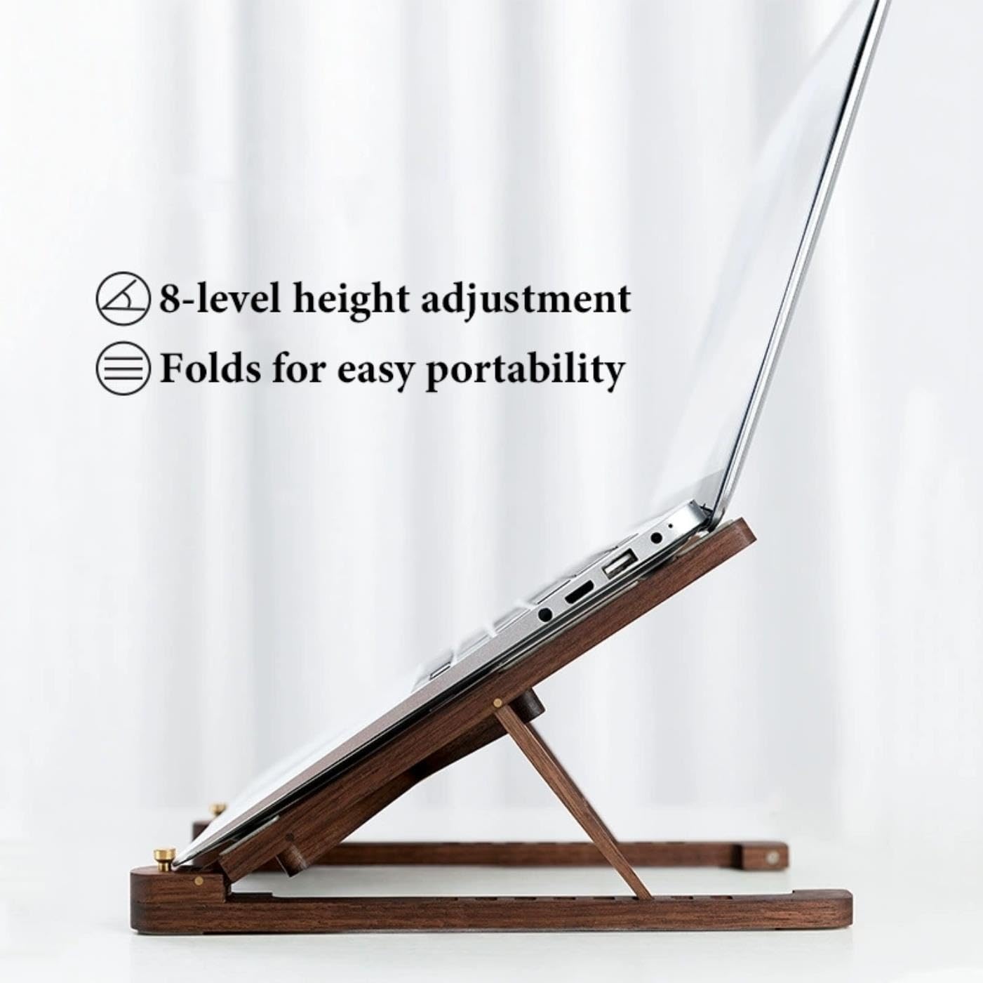 Supporto Laptop Legno Pieghevole Regolabile Portatile Alzatina
