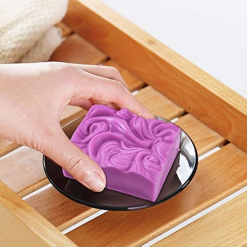 Miniatura 5 de Newk Moldes de jabón de silicona, 2 paquetes de 4 cavidades, moldes de jabón hechos a mano con patrón de ondas oceánicas para jabón de leche