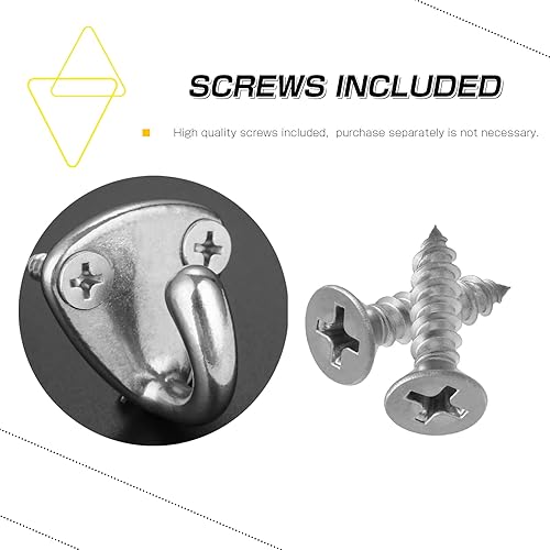 Miniatura 5 de AMYSPORTS Percha de pared inoxidable Gancho de tornillo Percha al aire libre Gancho colgante Acero Heavy Duty Percha Ganchos cocina SUS316 4 unids