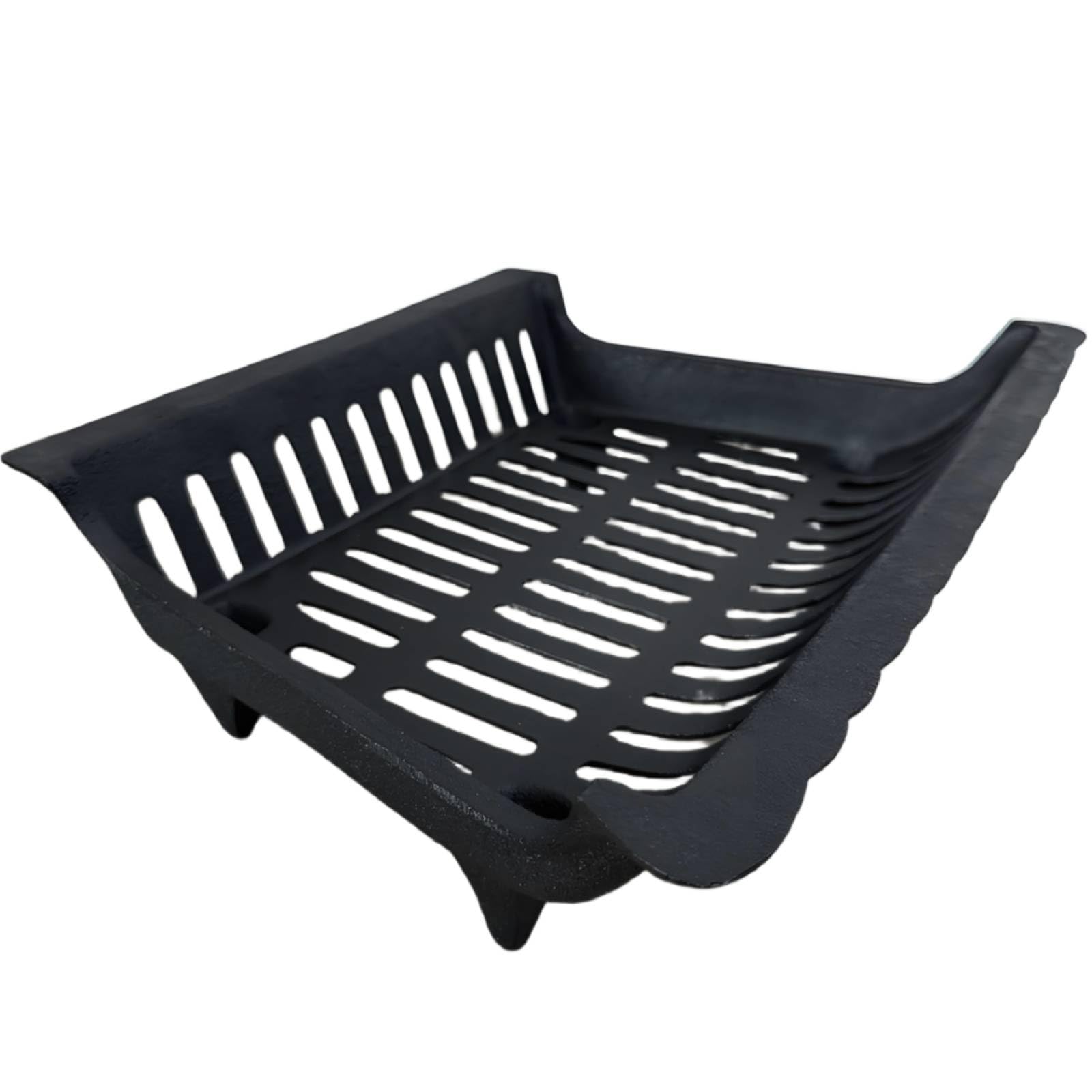 Amagabeli 61cm Kaminrost Schwarz - Robuster Kaminrost aus Stahl, Feuerbock für Kamin, Kaminholzständer, Brennholzhalter, Scheitholzregal mit Füßen für Innen & Außen, Feuergitter