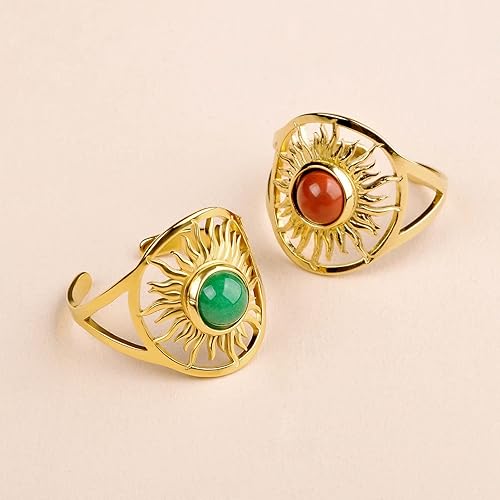 Miniatura 5 de Anillo de estrella del norte para mujer, anillos de oro bohemio para mujer, anillos ajustables vintage para nudillos, anillo de sol bohemio, anillo