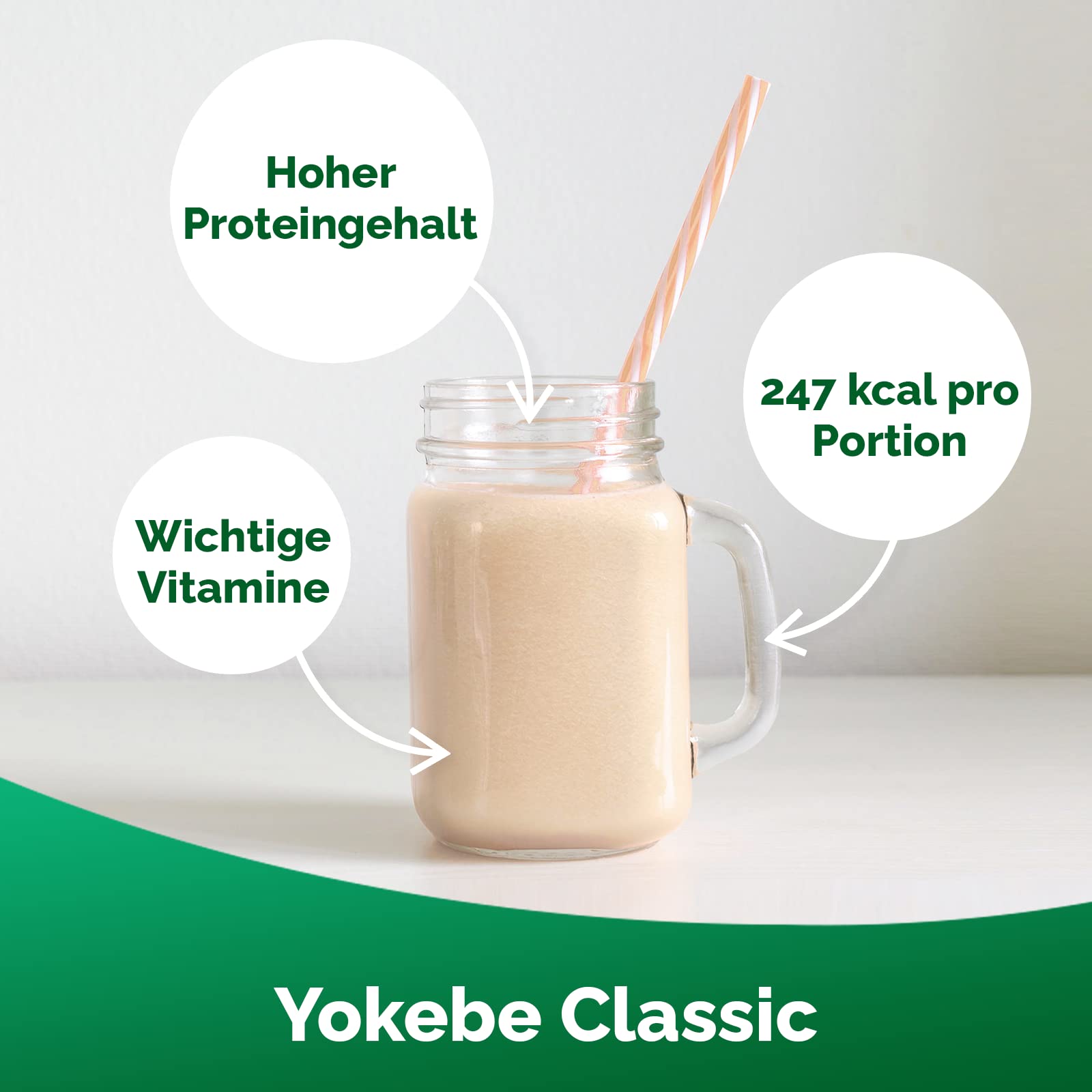 Yokebe Classic Lot de 2 packs de démarrage avec shaker pour perdre du poids Sans gluten et végétarien Substitut de repas pour perte de poids avec protéines de qualité supérieure 500 g, 12 portions