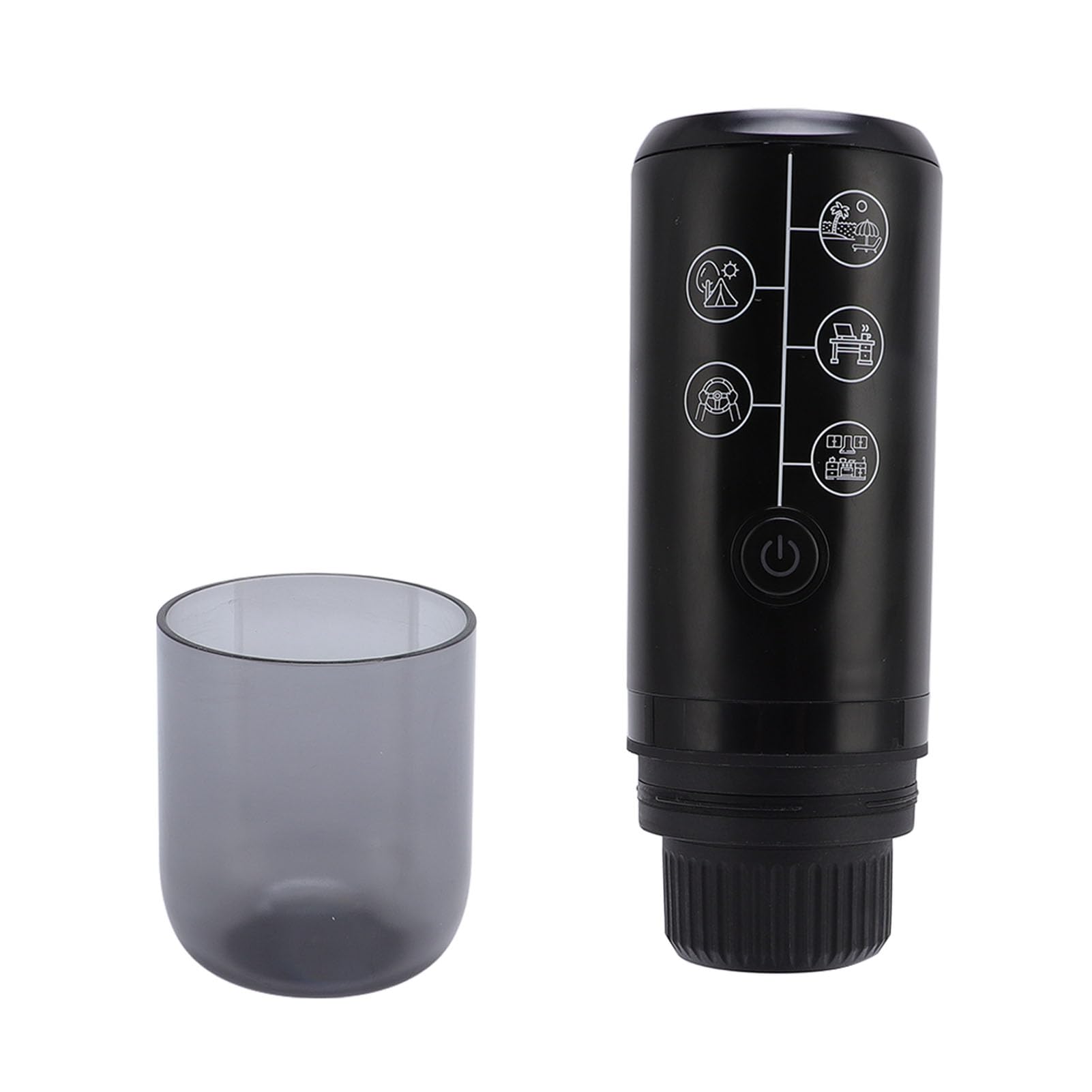 Sonew Caffettiera Elettrica Portatile da 17 Bar – Alimentata a Batteria Senza Fili per Viaggi, Campeggio e Ufficio – Doppio Scomparto per caffè Macinato in Polvere e Capsule – Luce Compatta (BLACK)