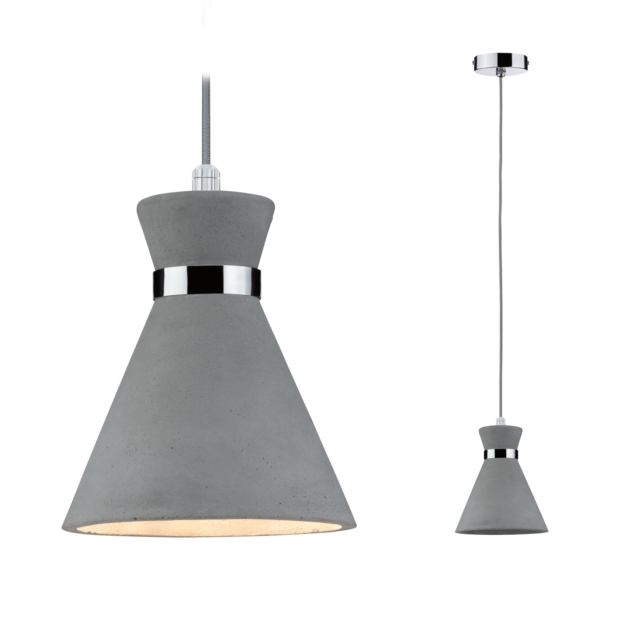 Paulmann 70890 Pendelleuchte Verve max. 20 Watt Hängelampe IP44 Spritzwassergeschützt Deckenlampe Beton, Metall E27 ohne Leuchtmittel