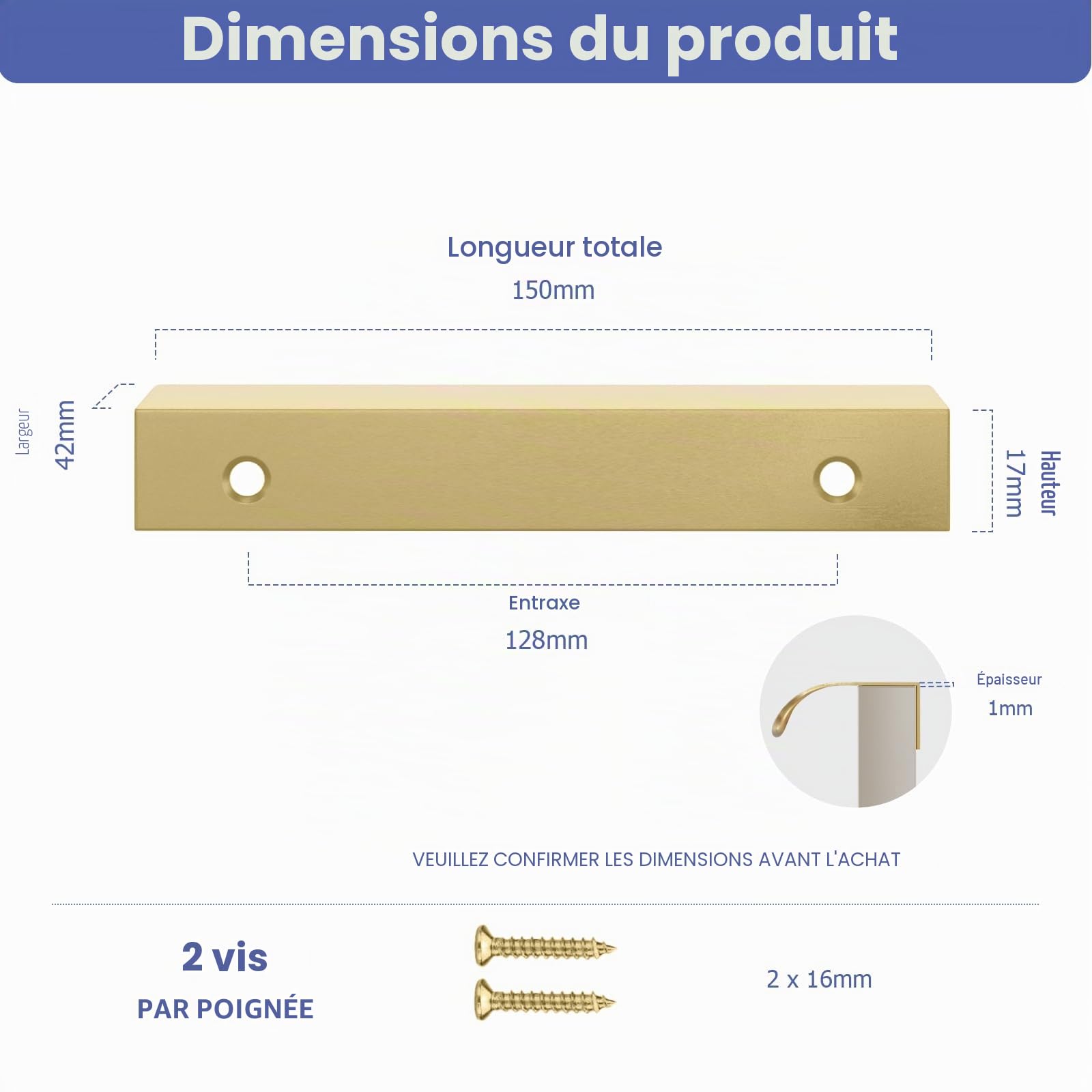 LONTAN 10 Pièce Doré Poignée Meuble Cuisine 128mm Alliage d'aluminium Poignées de Meubles LS7027BB128