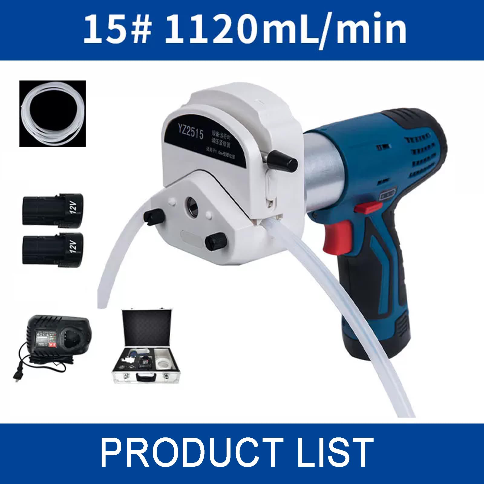 Muestreador De Calidad del Agua con Bomba Peristáltica, Bomba Eléctrica De Muestreo De Aguas Profundas, Succión De 8 M, Rango De Flujo 0-1120 Ml/min, Alimentado por Batería, Alto Flujo