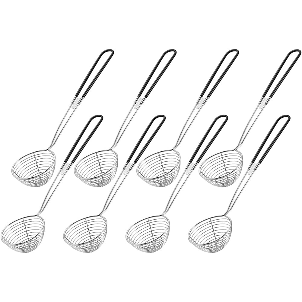 qimoi Hot Pot Strainer Scoops, Stainless Steel Hot Pot Strainer Spoons Mini Mesh Skimmer Spoon Strainer Ladle With Handle