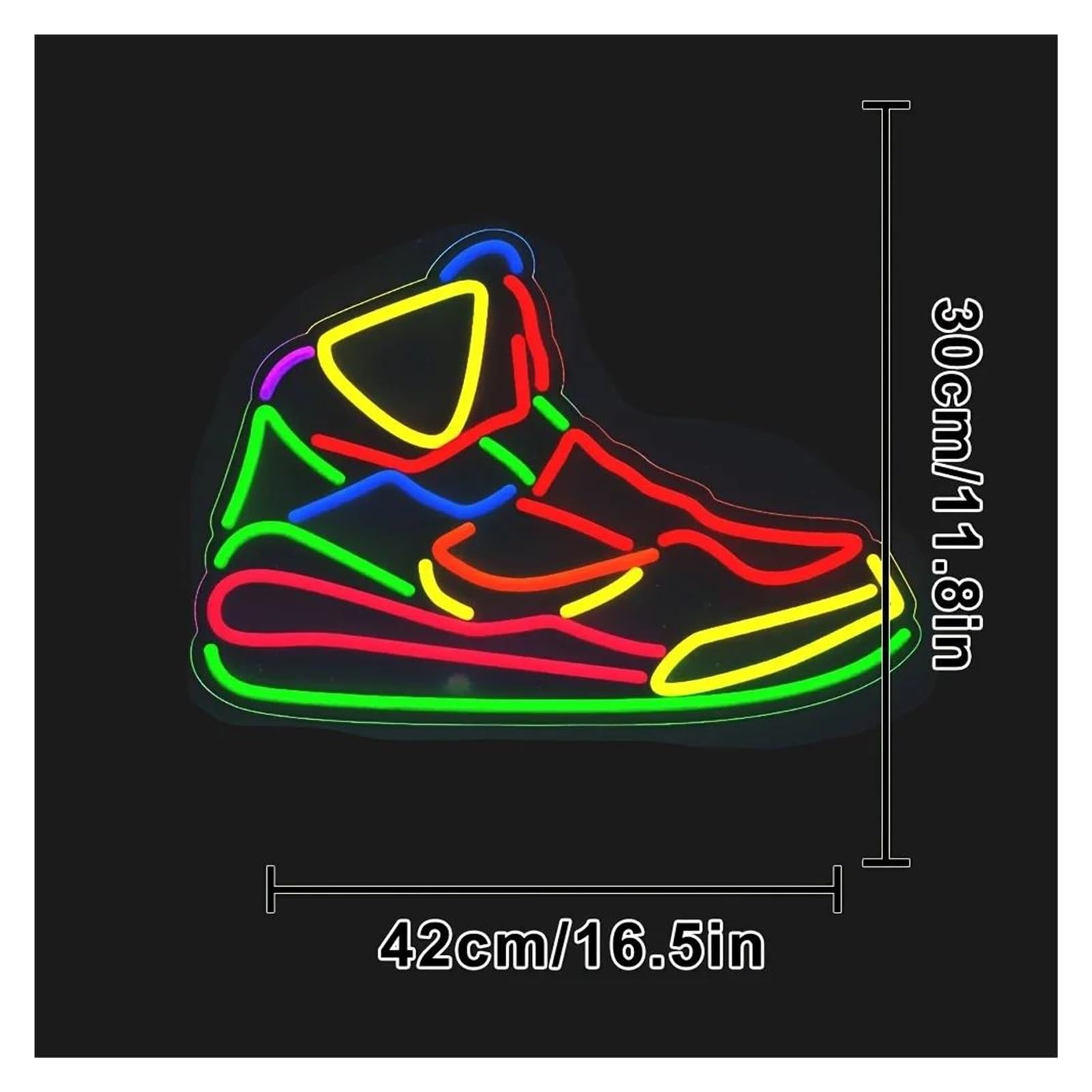 Hängende Kunst-Leuchtreklamen Neonschild „Cyber ​​Running Shoes“, Für Hotels, Wohnzimmer, Spielhallen, Partys, Schlafzimmer 42x30cm